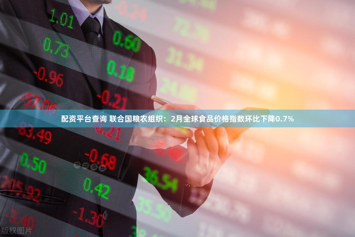 配资平台查询 联合国粮农组织：2月全球食品价格指数环比下降0.7%