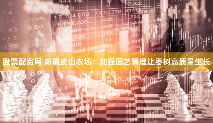 股票配资网 新疆皮山农场：加强园艺管理让枣树高质量生长