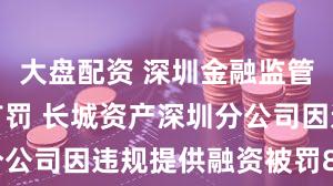 大盘配资 深圳金融监管部门开年首罚 长城资产深圳分公司因违规提供融资被罚80万元