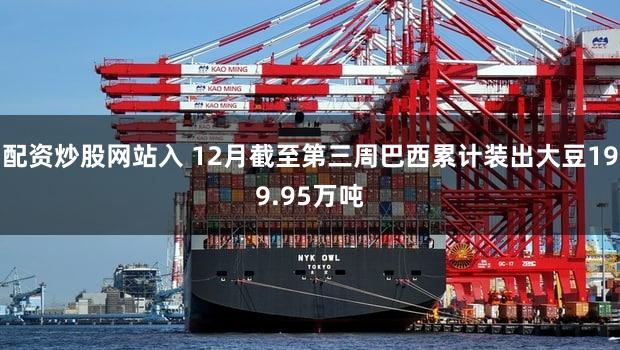 配资炒股网站入 12月截至第三周巴西累计装出大豆199.95万吨