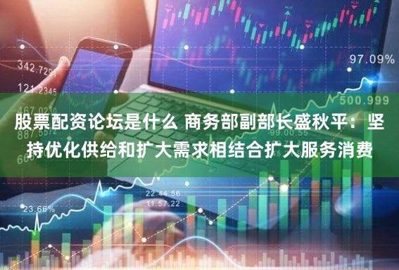 股票配资论坛是什么 商务部副部长盛秋平:坚持优化供给和扩大需求相结合扩大服务消费