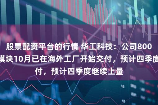 股票配资平台的行情 华工科技:公司800G LPO光模块10月已在海外工厂开始交付,预计四季度继续上量