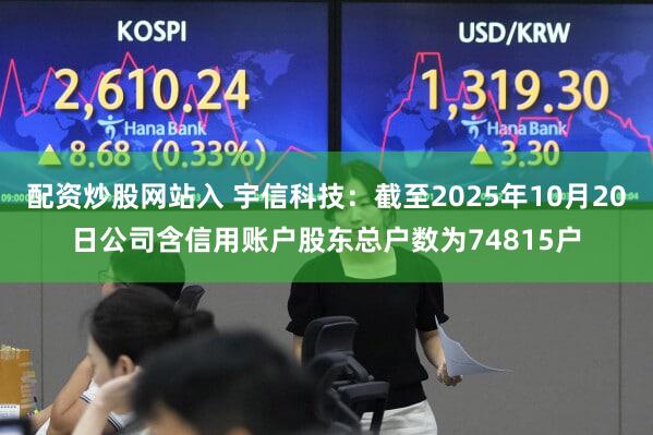 配资炒股网站入 宇信科技：截至2025年10月20日公司含信用账户股东总户数为74815户